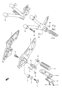 GSF650 (ABS) Подножки