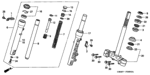 SFX50SMM Front fork / steering stem