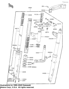 KZ700 Вилка передней оси