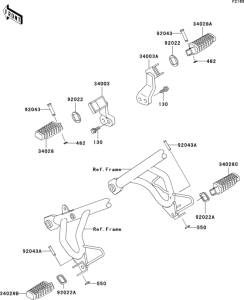 KL650 Подножки