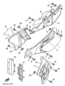 YZ250E Side cover  /  oil tank