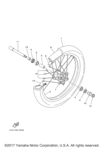 YZ125J2 Переднее колесо