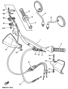 DT125E Steering handle. cable