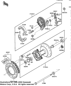  Rear hub / brake / chain