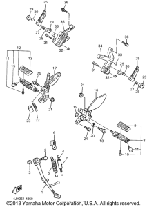 YZF600RPC Подножки
