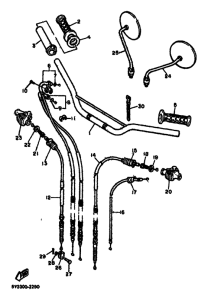 XT550 Handlebar. cable