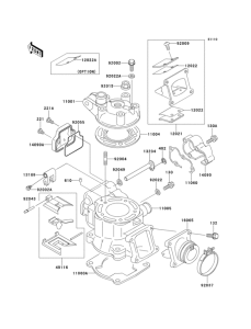 KX100 Цилиндр и головка цилиндров