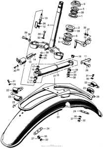 SL350 Steering stem + front fender