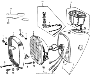 CA95 Headlight + speedometer