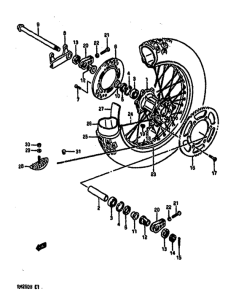 RM250 Rear wheel complete assy