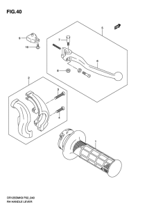 DR125 Рукоятка газа и тормоза