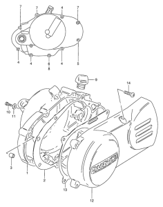 PV50 Crankcase cover ass`y  (v