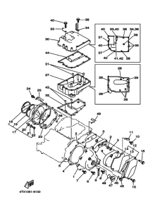 TDM850 Crankcase cover ass`y  (v