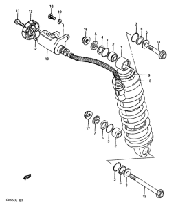 GR650 Абсорбер удавный в сборе задний