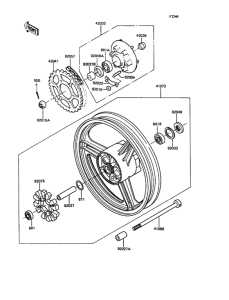 ZX400 Задняя ступица колеса