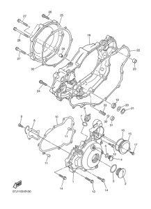 WR450F Крышка картера двигателя