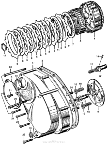 CB77 Clutch + left crankcase cover
