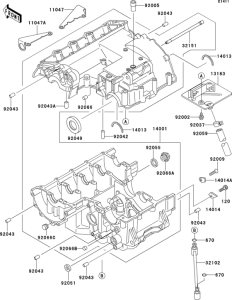 ZX400 Картер двигателя