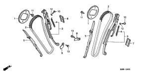 XL600V Цепь грм / натяжное устройство