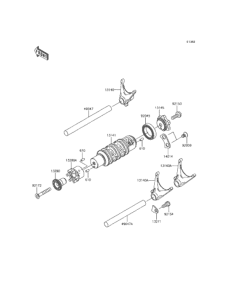 EX400 ギヤチェンジドラム / シフトフォーク