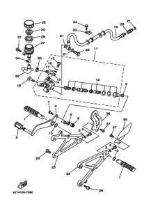 TZ125 Support & repose pied