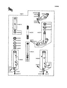EX400 Передняя вилка