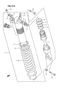 RM125 Абсорбер удавный в сборе задний