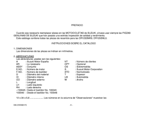 DR125 Catalog preface