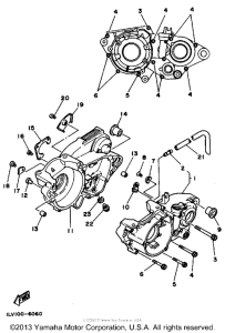 YZ490S Картер двигателя