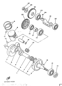 DT125LC Коленчатый вал и поршни
