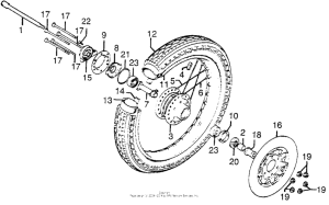 CB550 Front wheel + disc