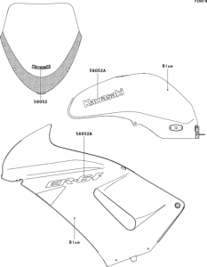 EX650 Decals(blue)(a7f)