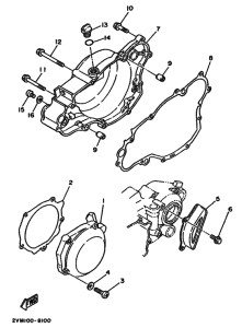 YZ250 YZ250U Crankcase cover ass`y  (v