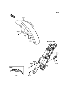 KLE250 フロントフェンダ