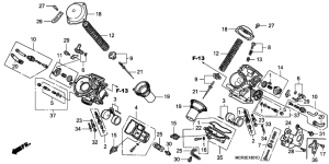 VT750DC Carburetor assy