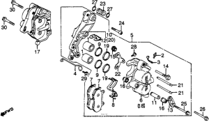 VF750F Передний суппорт