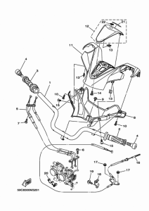 XP500 Steering handle & cable