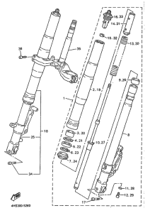 YZF750SP Передняя вилка