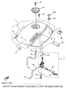 YSR50D Топливный бак