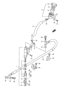 DR250 Задний тормозной цилиндр