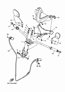 MWS125-A Steering handle & cable