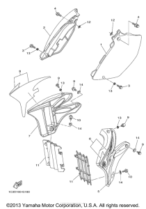 YZ125X1 Боковые обтекатели