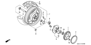 VF750C Rear wheel complete assy