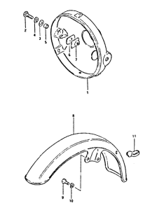 GSX400 Headlamp housing - front fender