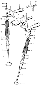 CL100 Распределительный вал и клапана