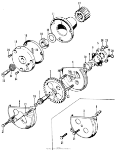 CB125S Oil filter rotor + oil pump