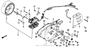XL500S Left crankcase cover + alternator