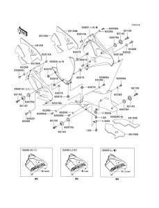 ZX900 Cowling lowers(1 / 2)(zx900-f2h)