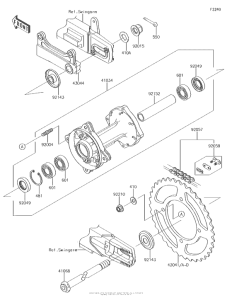 KX100 Задняя ступица колеса