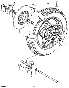 GS850 Rear wheel complete assy